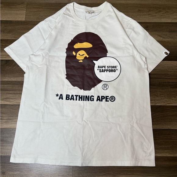 Bape Other - Bape White Short Sleeve Tee with Brown Logo size L